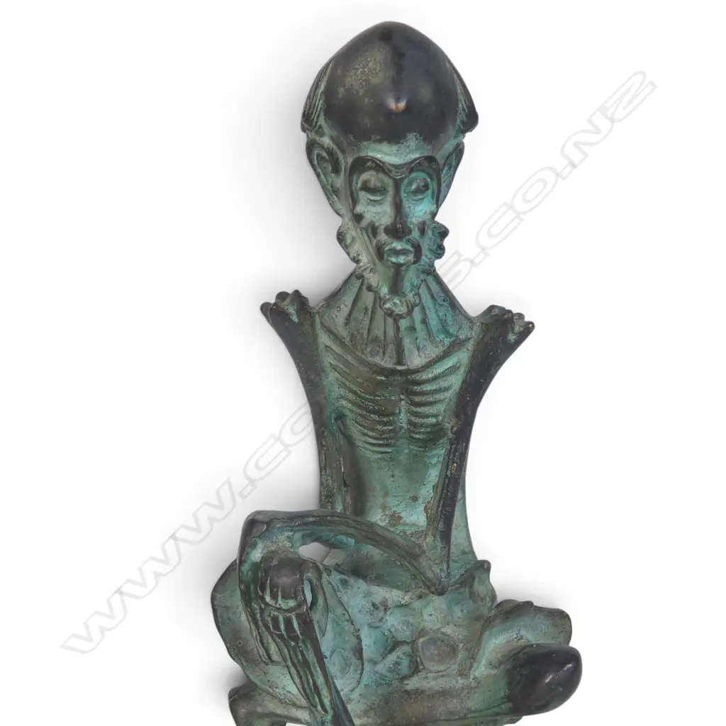 CHINESE BRONZE FINISHED SCULPTURE OF FASTING ASCETIC BUDDHA (SHAKYAMUNI), STAMP AT THE BOTTOM,220 X 110MM, Image 1++