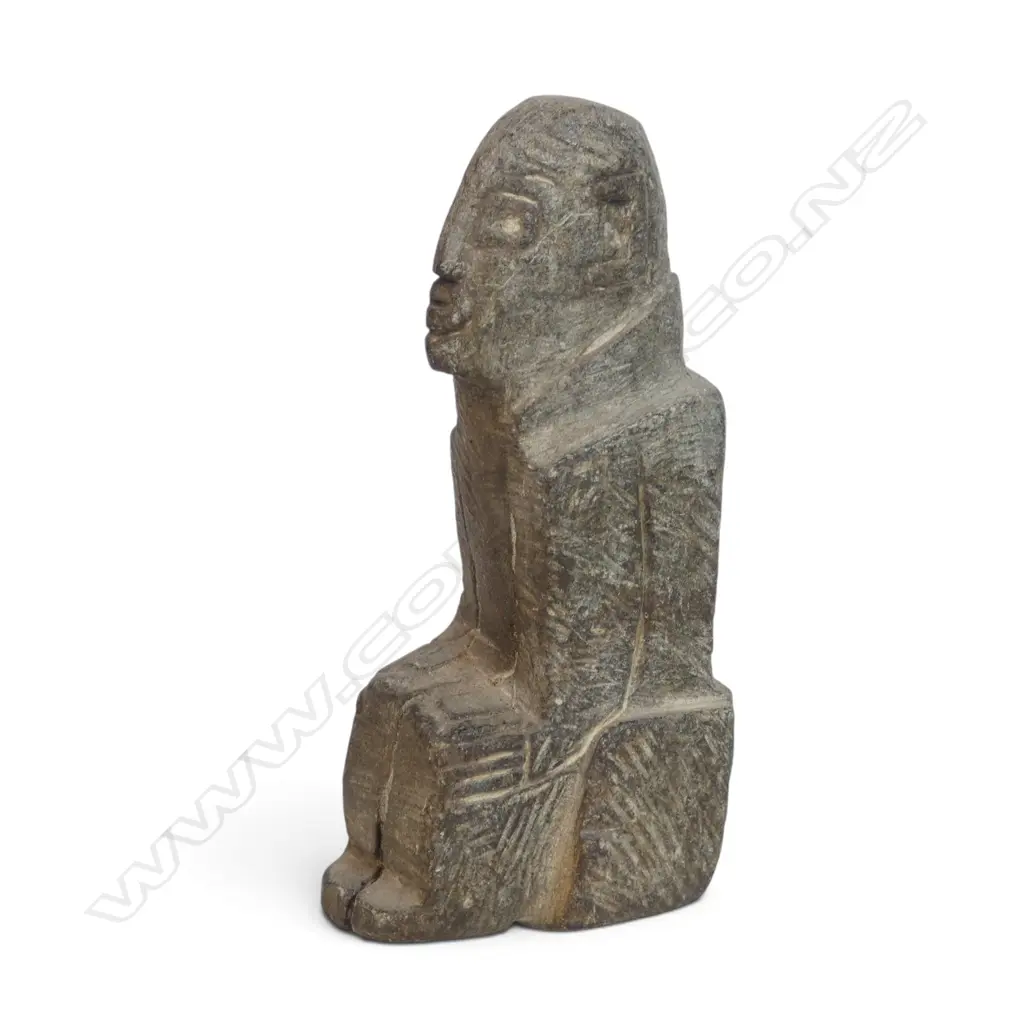 ETHIOPIAN KING SOLOMON CARVED STONE SCULPTURE. 50 X 110MM Image 1++