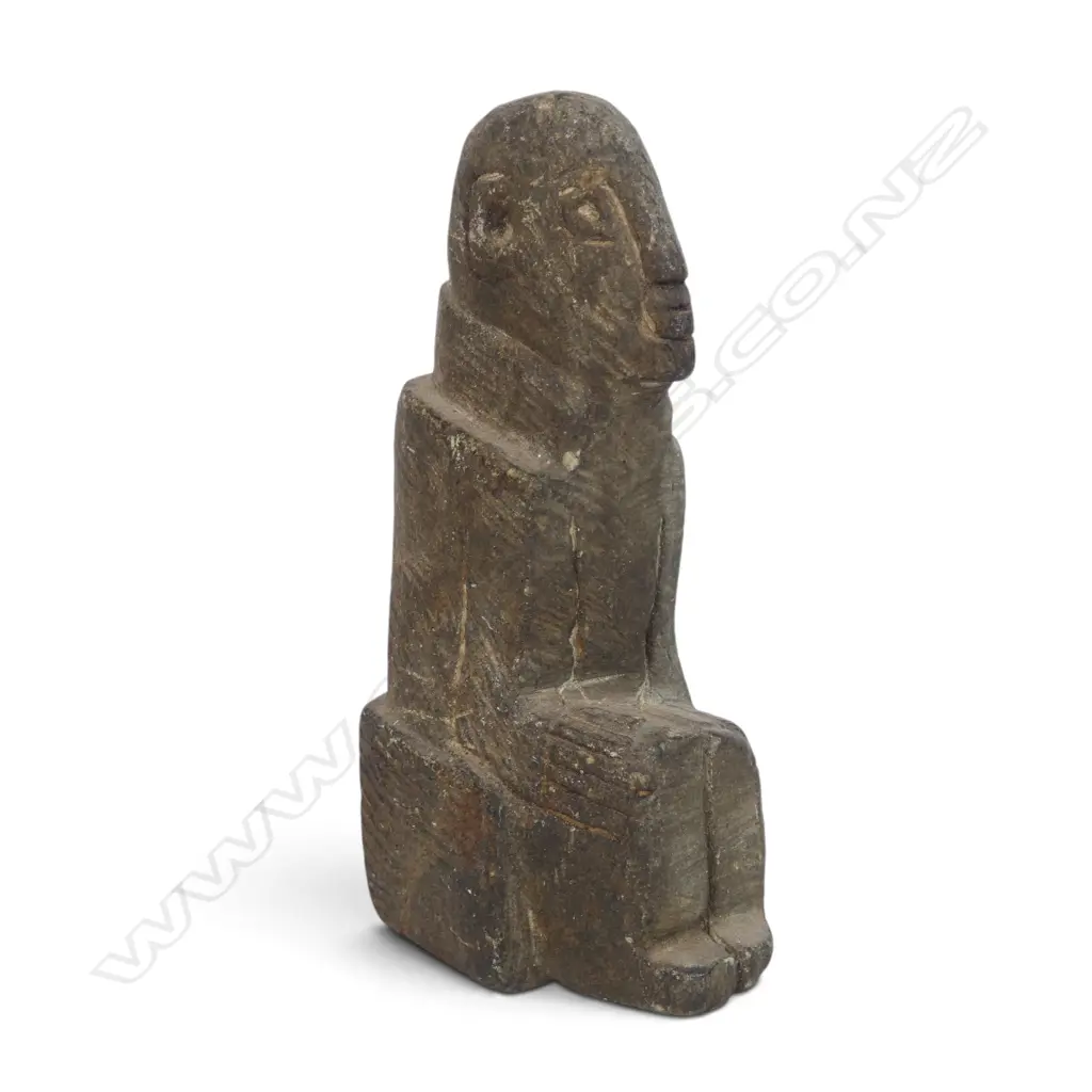 ETHIOPIAN KING SOLOMON CARVED STONE SCULPTURE. 50 X 110MM Image 1++