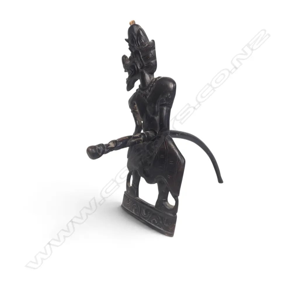 VINTAGE INDONESIAN CARVED WATER BUFFALO HORN FOLK ART, H.180 X 200MM Image 1++
