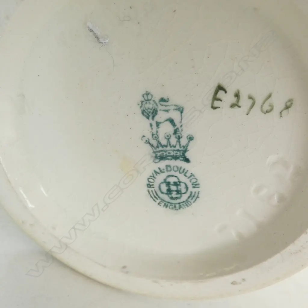 RARE ROYAL DOULTON COACHING WARE BLUE SKY (1904-06) CLARET JUG w SILVER PLATE TOP, H.240mm Image 1++
