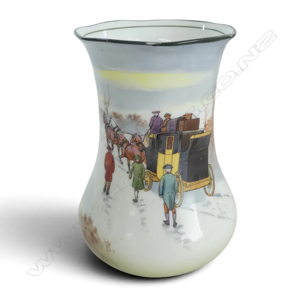 ROYAL DOULTON COACHING DAYS VASE in WINTER COLOURS, H.130mm Image 1++