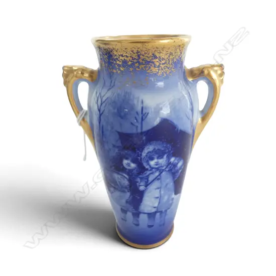 ROYAL DOULTON BLUE CHILDREN'S VASE, H.120mm