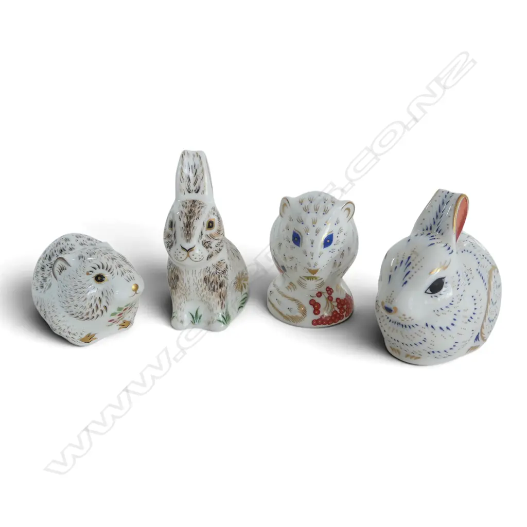 4 ROYAL CROWN DERBY PAPERWEIGHT ANIMALS H.80mm Image 1++