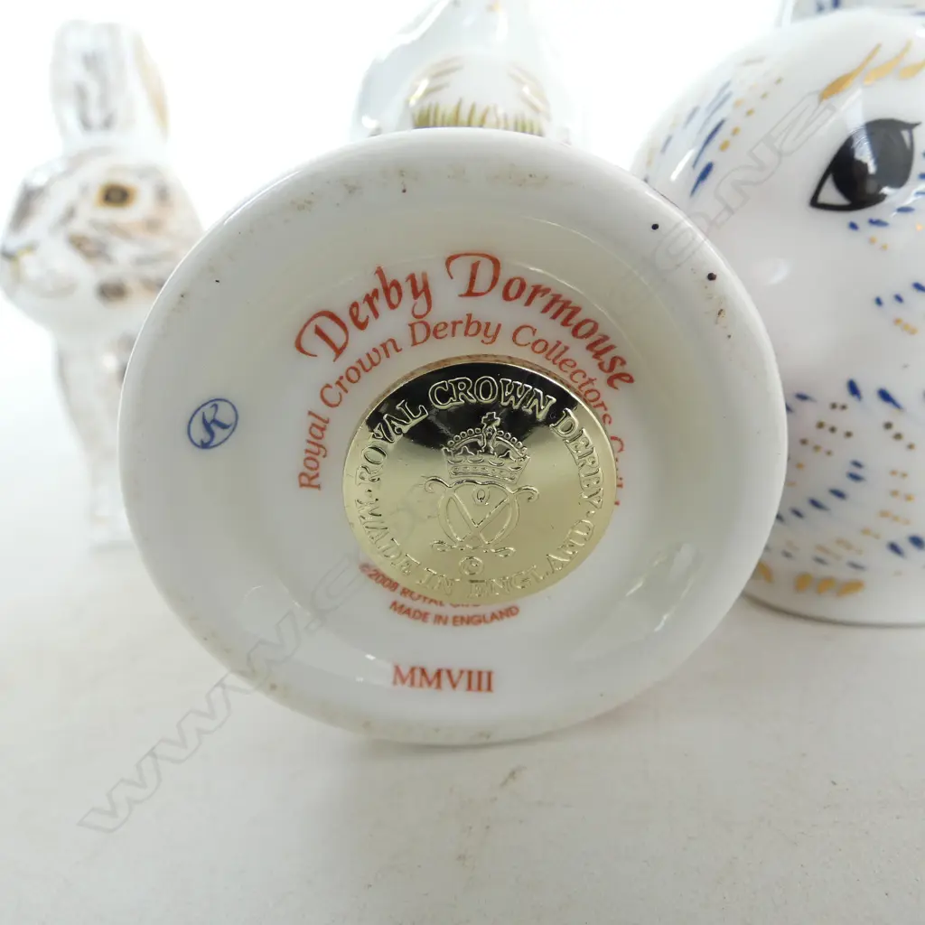4 ROYAL CROWN DERBY PAPERWEIGHT ANIMALS H.80mm Image 1++