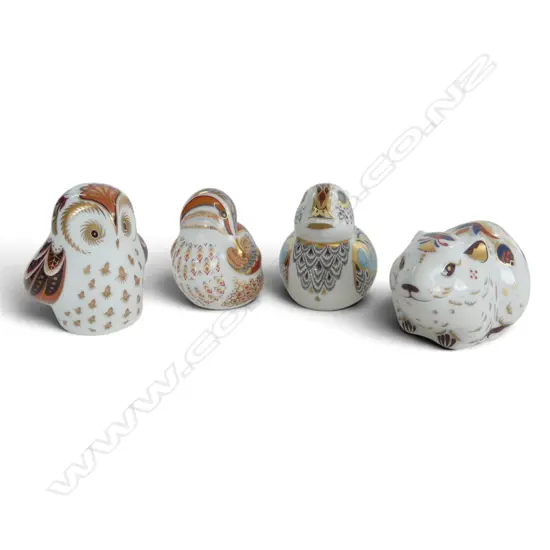 4 ROYAL CROWN DERBY PAPERWEIGHT ANIMALS H.60mm