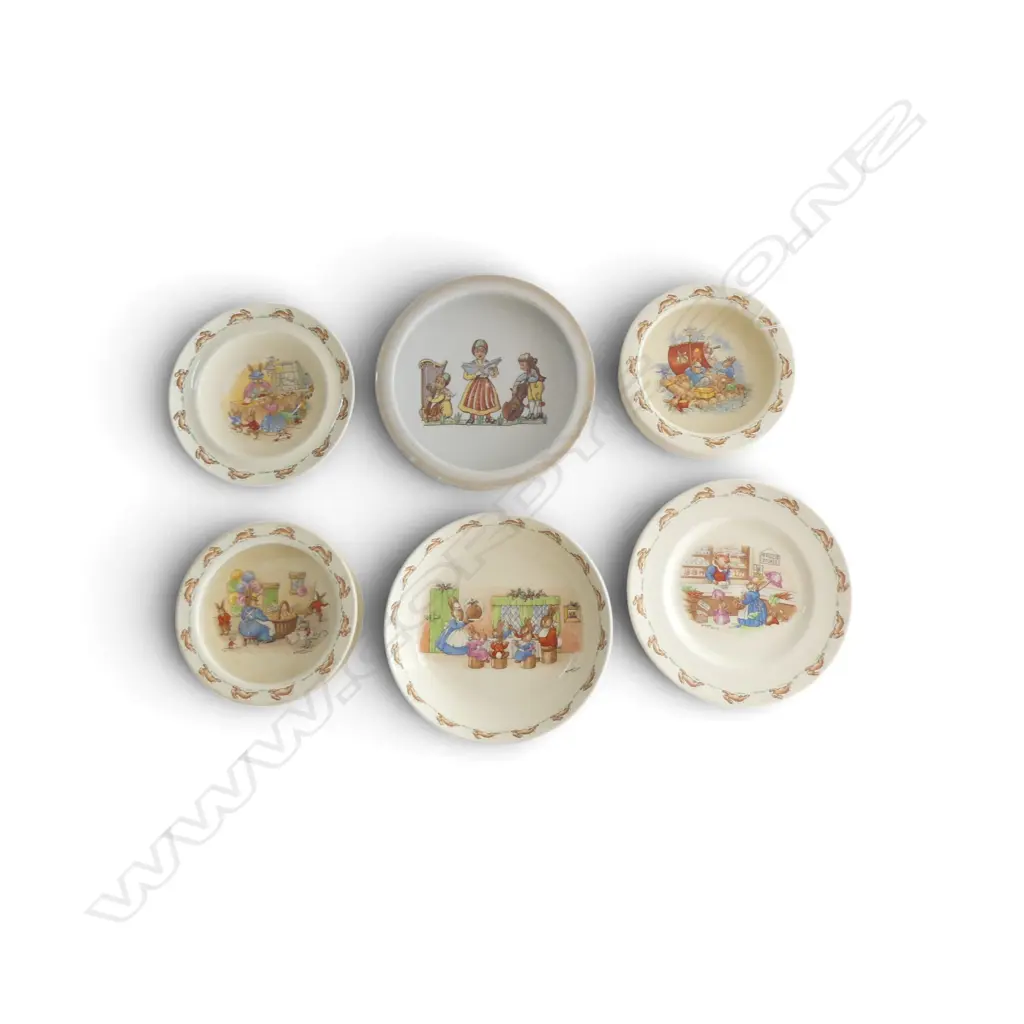 6 PCES CHILDRENS CHINA; 5 ROYAL DOULTON BUNNYKINS Image 1++