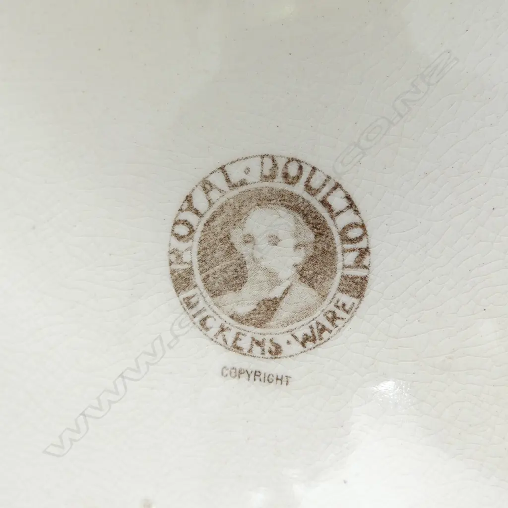 ROYAL DOULTON DICKEN'S WARE BISCUIT BARREL, H.160mm Dia.140mm Image 1++
