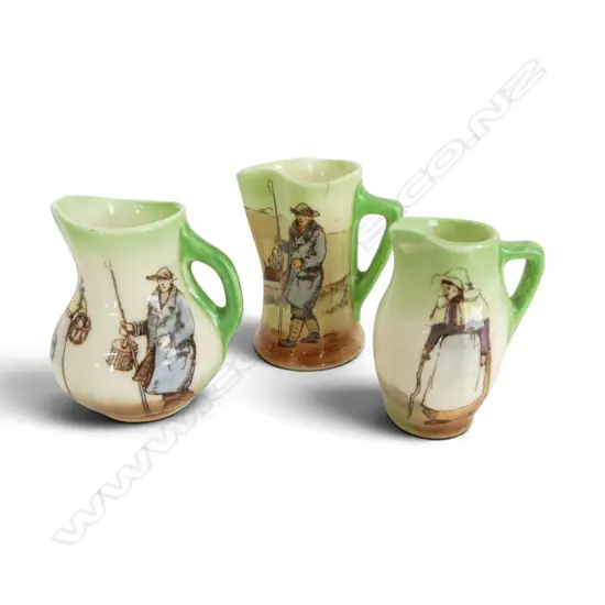 3 ROYAL DOULTON DUTCH-A-HARLEM MINIATURES, H.50,55,60mm
