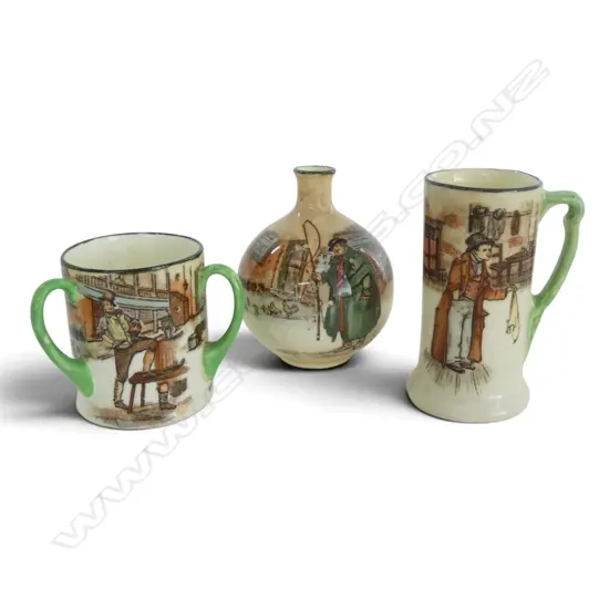 3 ROYAL DOULTON DICKEN'S WARE MINIATURES, H.50-70mm