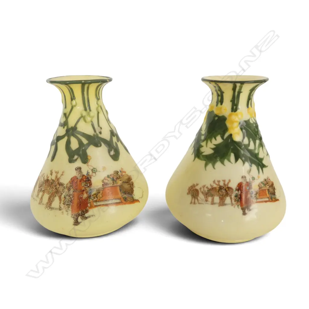 PR SML ROYAL DOULTON CHRISTMAS WARE VASES, H.85mm Image 1++