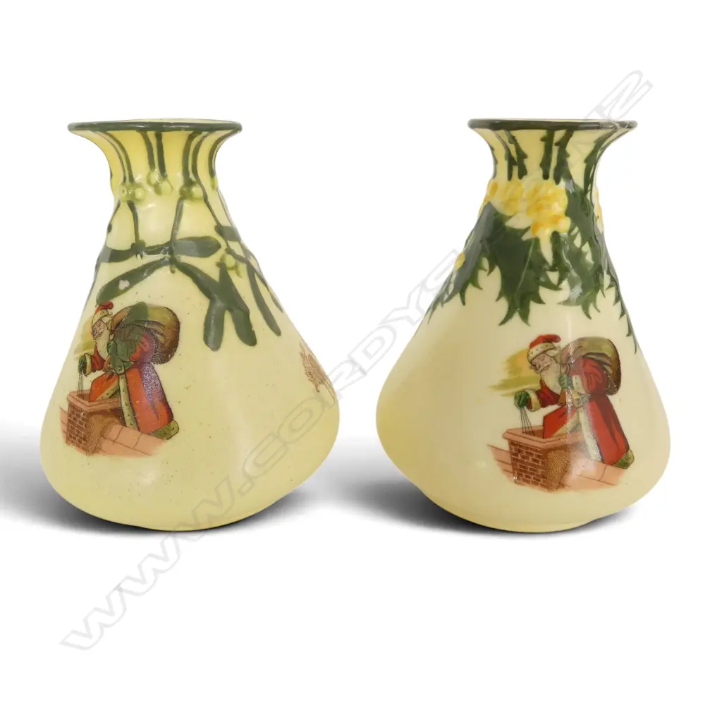 PR SML ROYAL DOULTON CHRISTMAS WARE VASES, H.85mm Image 1++
