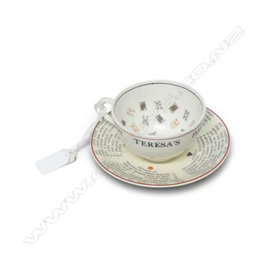 SOL J & G MEAKIN 'GYPSY TERESA'S FORTUNE TELLING CUP' CUP & SAUCER