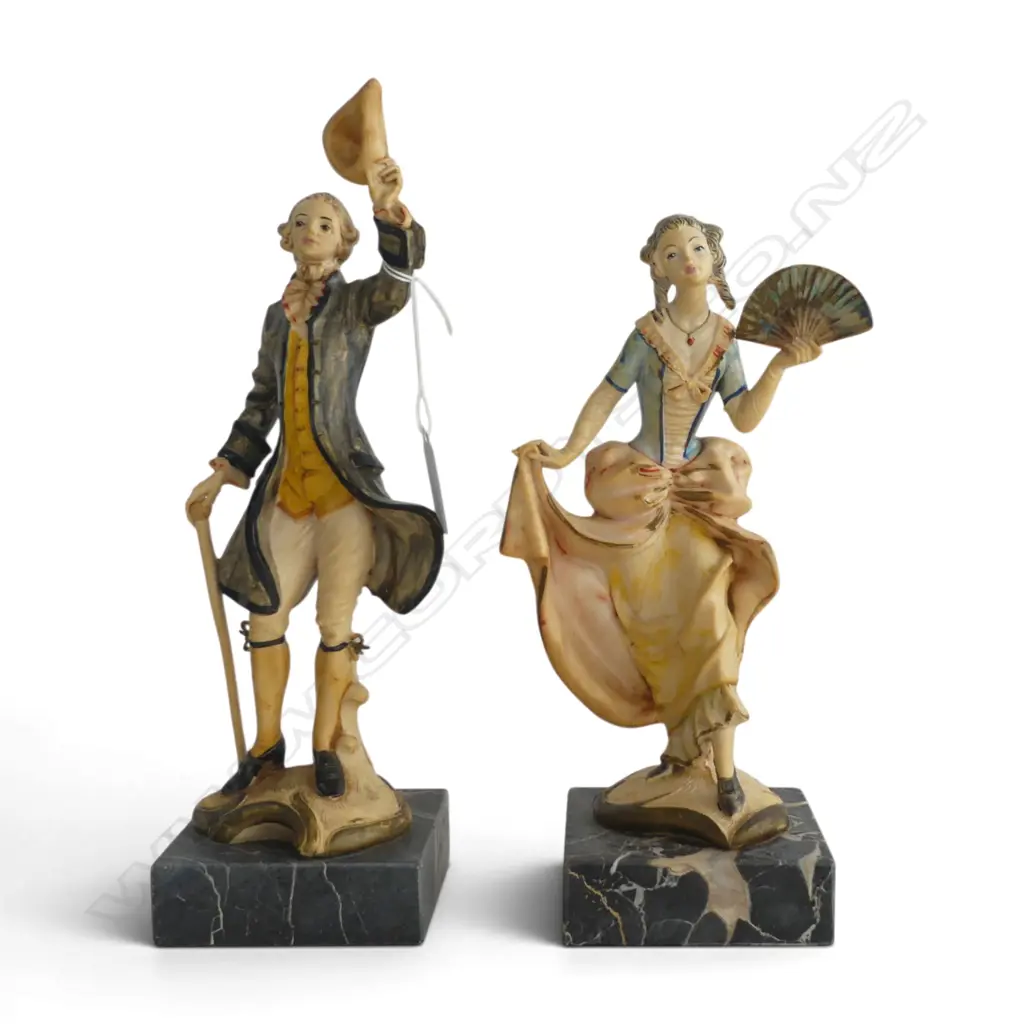 FONTANNI DEPOSE ITALIAN FIGURINES ON MARBLE BASES  H285MM Image 1++