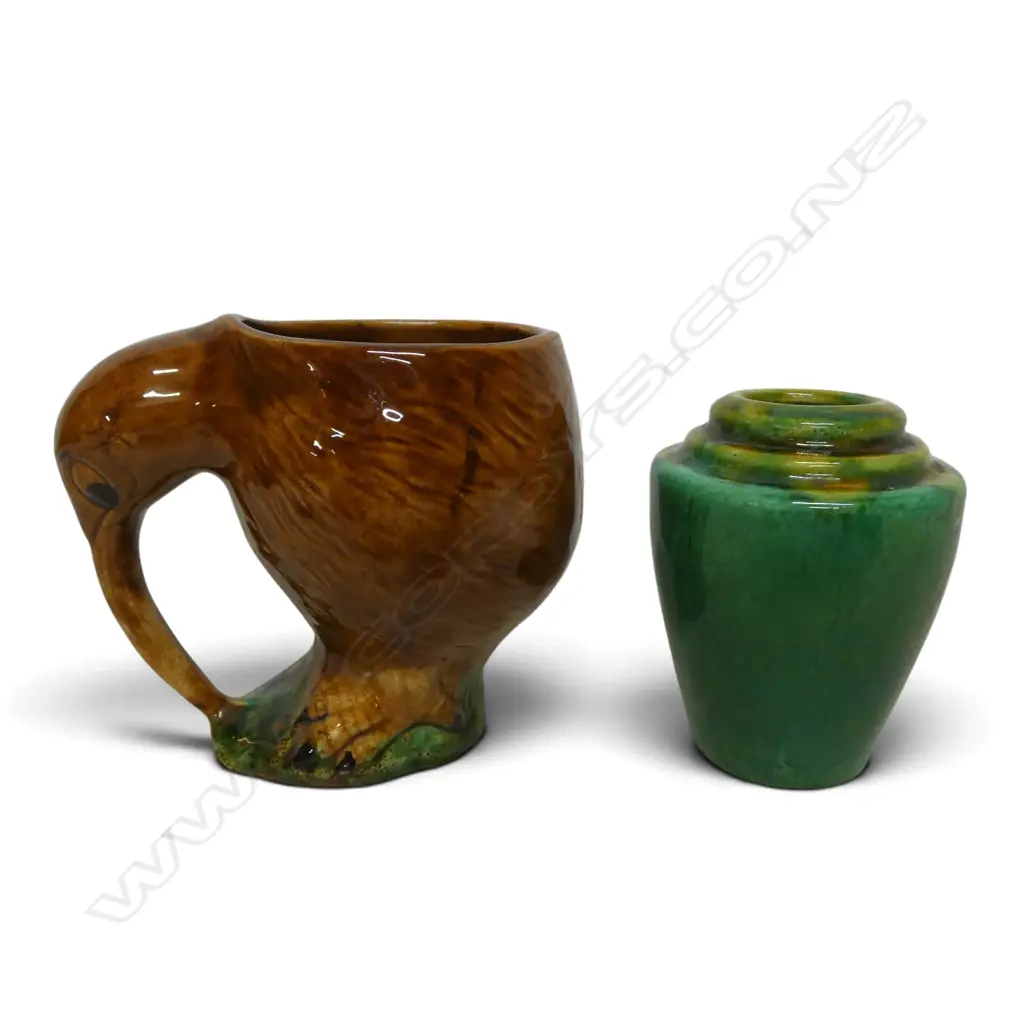 SMALL O.C. STEPHENS POTTERY VASE H.90mm + KIWIANA VASE  Image 1++