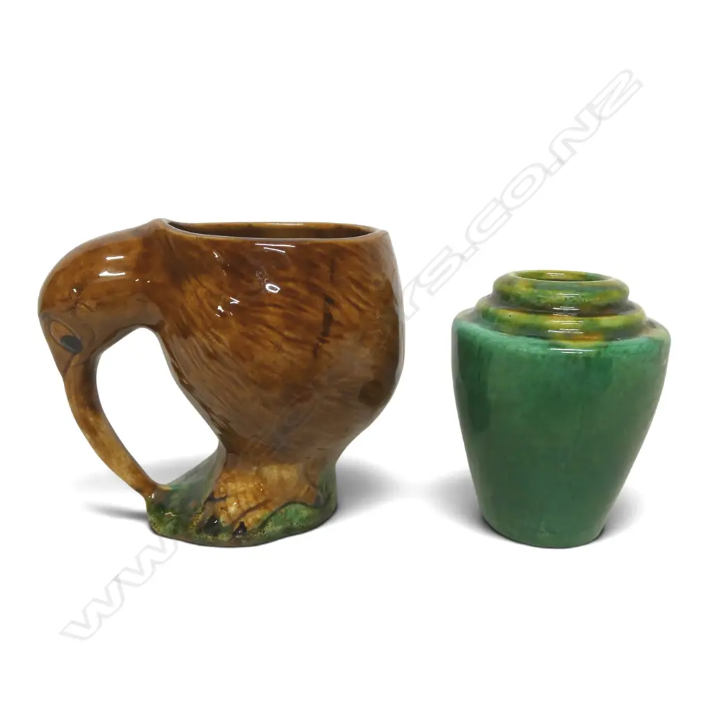 SMALL O.C. STEPHENS POTTERY VASE H.90mm + KIWIANA VASE  Image 1++