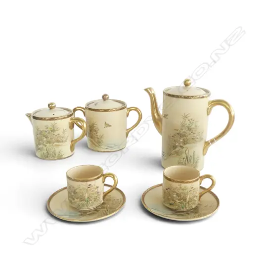 JAPANESE SATSUMA 2 PLACE COFFEE SERVICE H.170mm