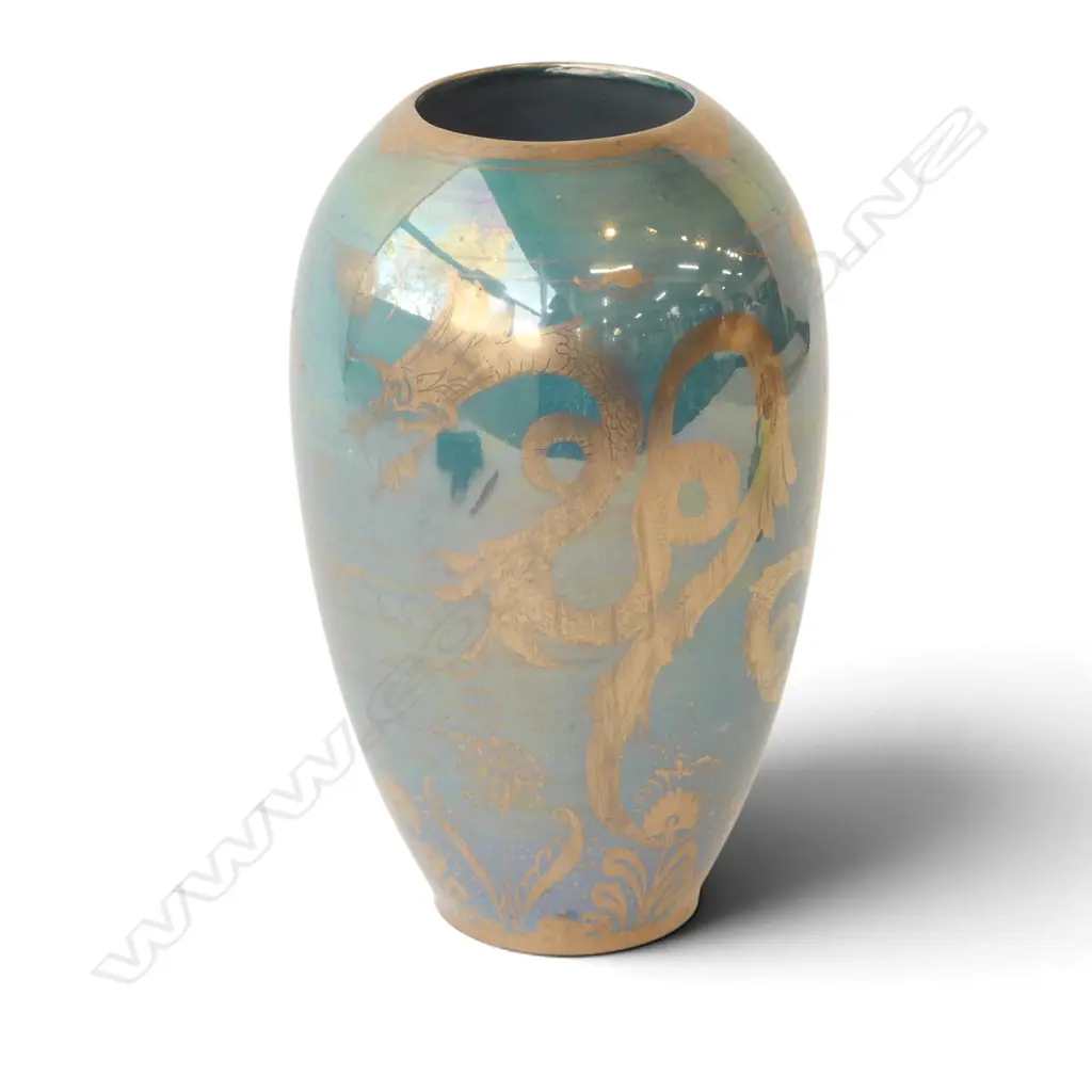 1920S A E GRAY GLORIA LUSTRE DRAGON VASE MADE IN ENGLAND H225MM Image 1++