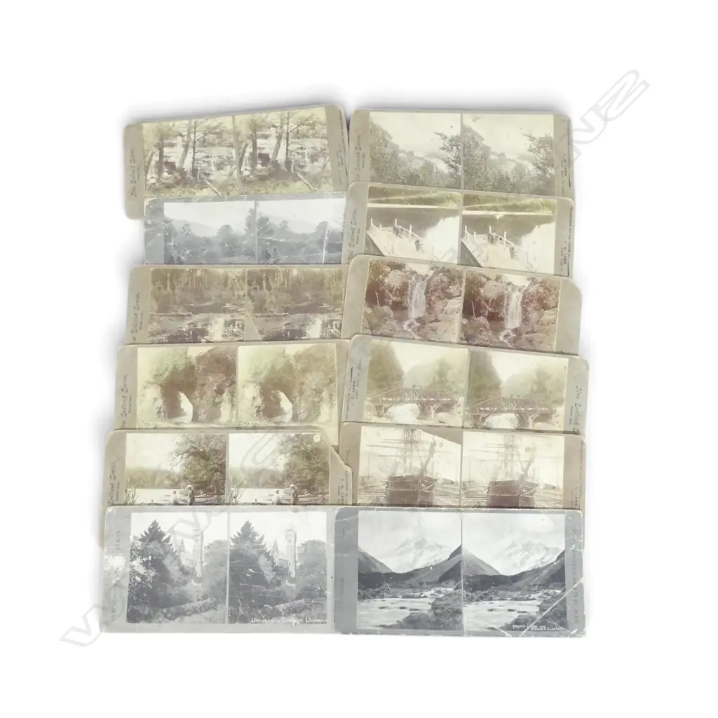 12 VINTAGE NEW ZEALAND STEREOSCOPE CARDS  Image 1++