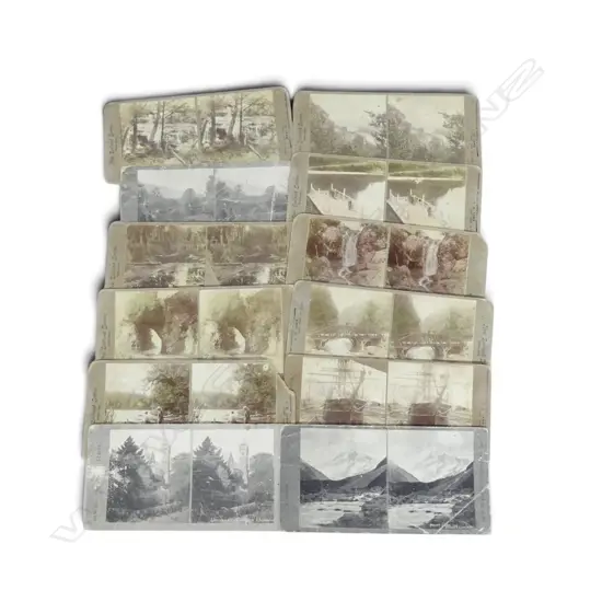 12 VINTAGE NEW ZEALAND STEREOSCOPE CARDS 