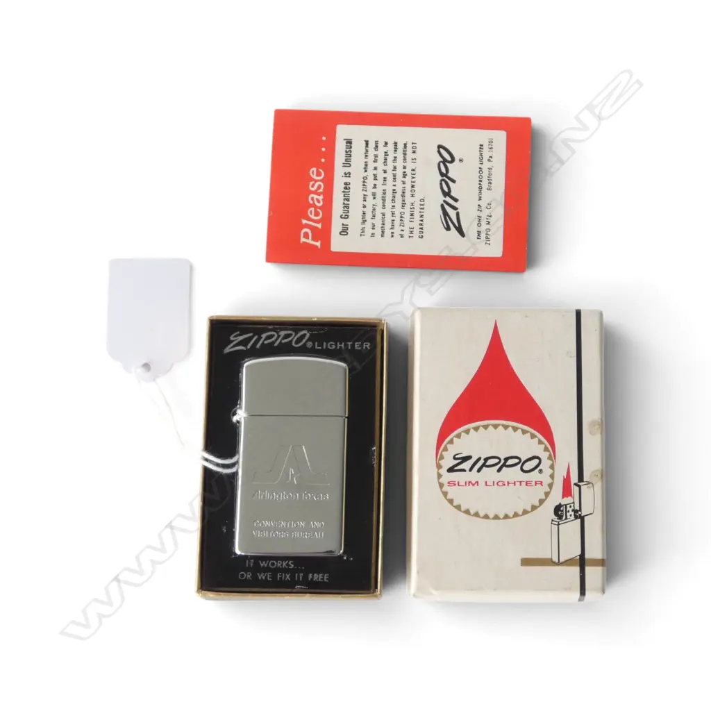 1970s ZIPPO 'SLIM' LIGHTER, H.55mm, BOXED AS NEW Image 1++