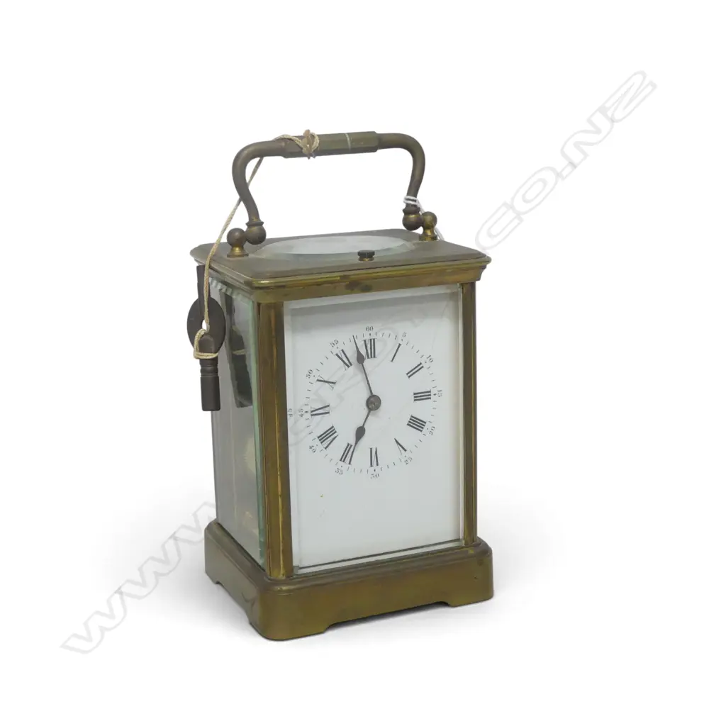 CARRIAGE CLOCK crack to dial, w. key 140mm Image 1++