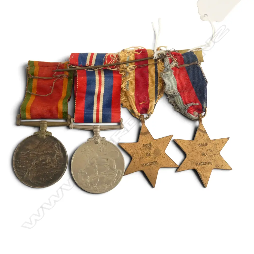 GROUP OF 4 MEDALS TO M. HACKNER 6068, WWII medal unnamed Image 1++