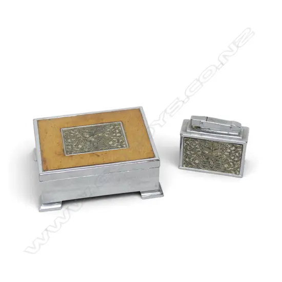 BOXED MAORI CIGARETTE CASE & LIGHTER 