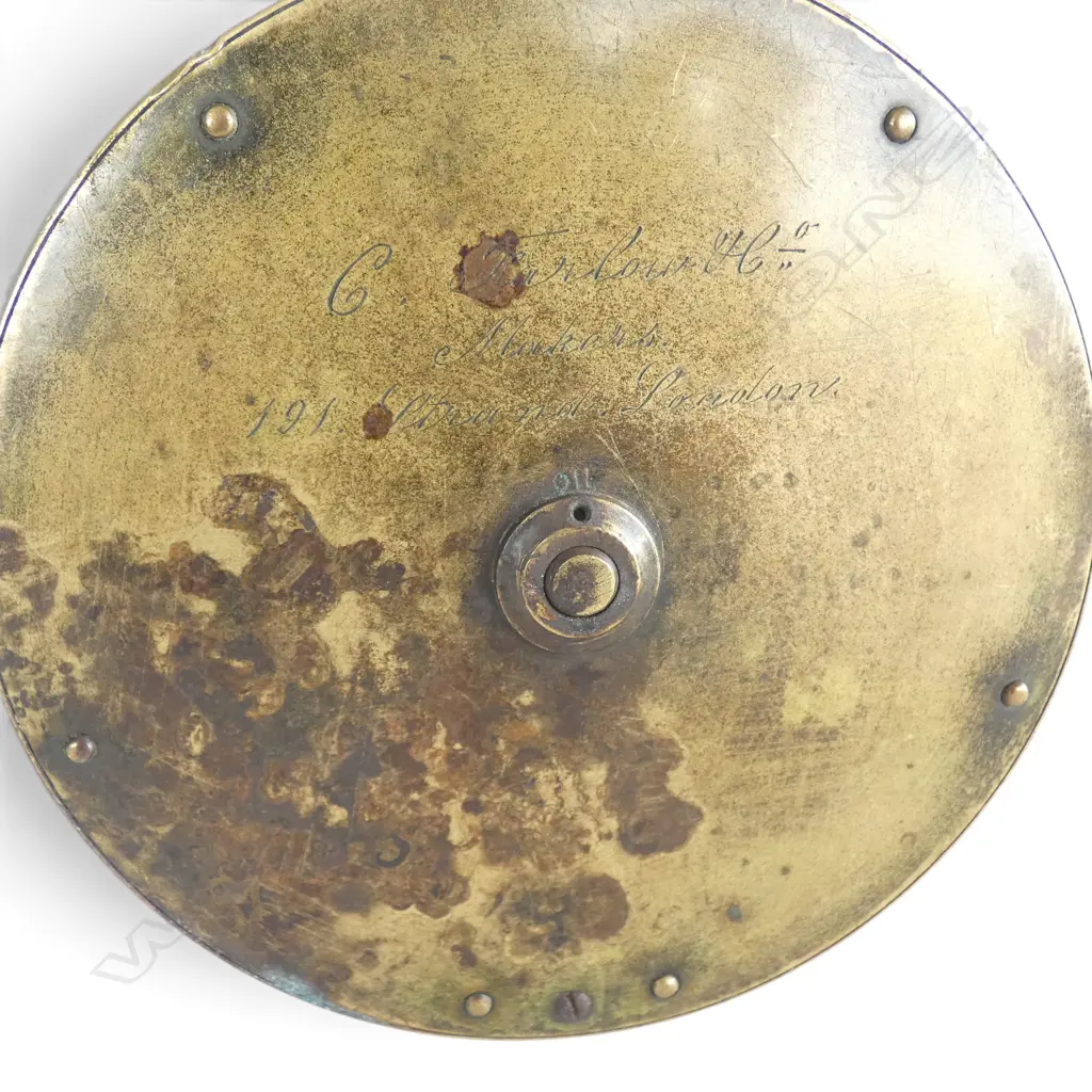 ANTIQUE BRASS SALMON FISHING REEL BY C FARLOW LONDON DIA120MM Image 1++