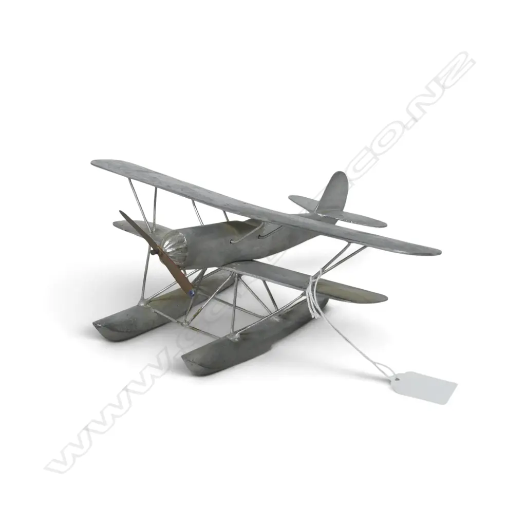 VINTAGE CAST SILVER METAL SEA BI-PLANE 'AICHI A/92 R F/P' W.255mm Image 1++