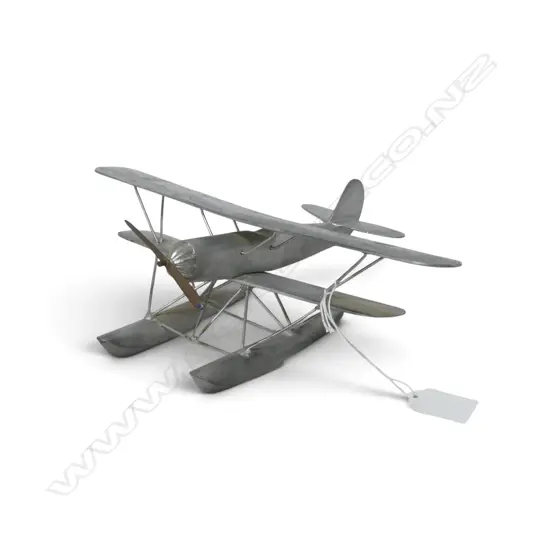 VINTAGE CAST SILVER METAL SEA BI-PLANE 'AICHI A/92 R F/P' W.255mm
