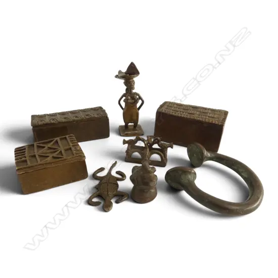 8 ASHANTI MINIATURE BRONZES W.60mm