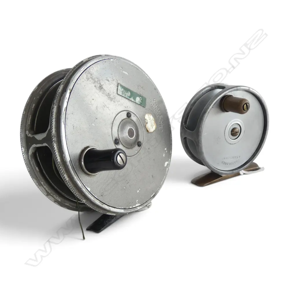 FOSTER BROS ASHBOURNE VINTAGE TROUT REEL &KILLWELL BROWNIE FRESHWATER FISHING REEL DIA95MM Image 1++