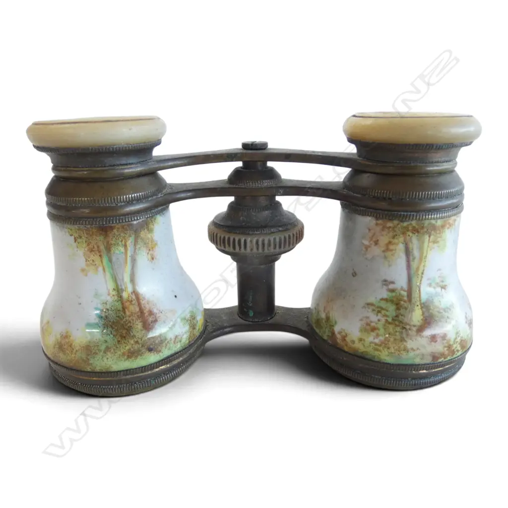 PR 19thC FRENCH ENAMELLED & GILT OPERA GLASSES Image 1++