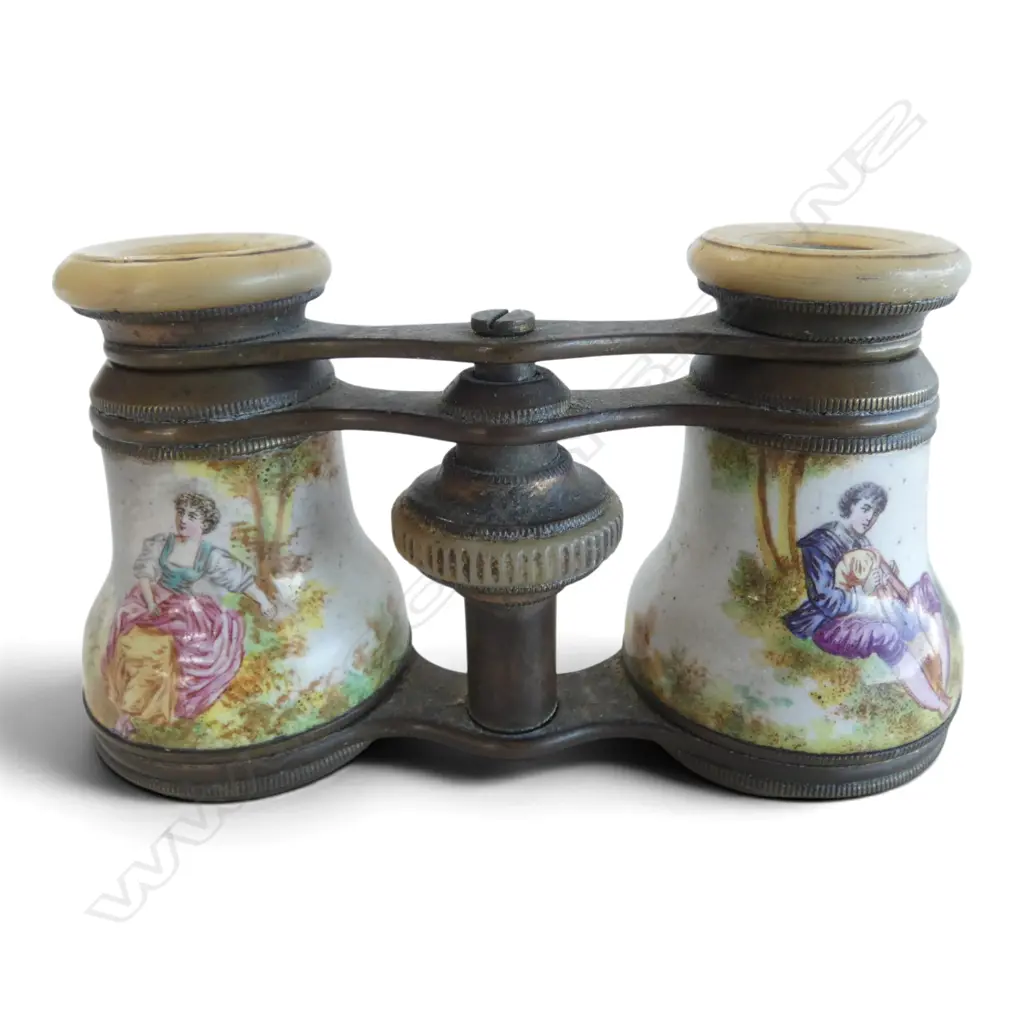 PR 19thC FRENCH ENAMELLED & GILT OPERA GLASSES Image 1++