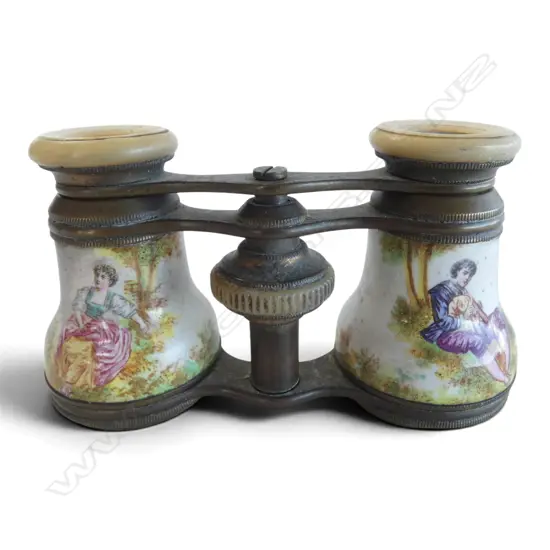 PR 19thC FRENCH ENAMELLED & GILT OPERA GLASSES
