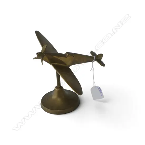 BRASS AEROPLANE ORNAMENT ON STAND H.140mm