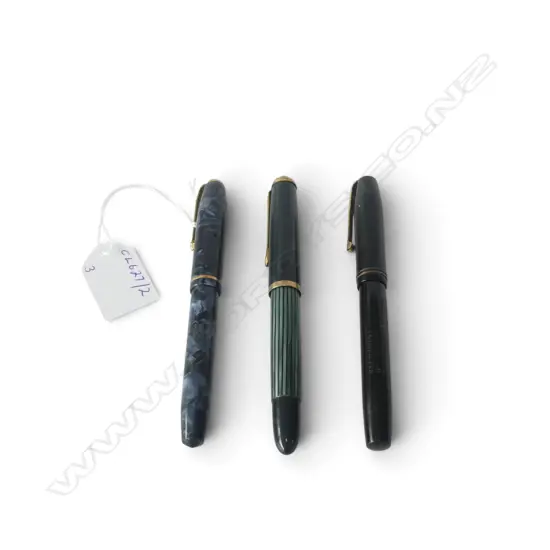 3 14CT GOLD NIB FOUNTAIN PENS; WATERMAN'S, CONWAY STEWART, PELLKAN