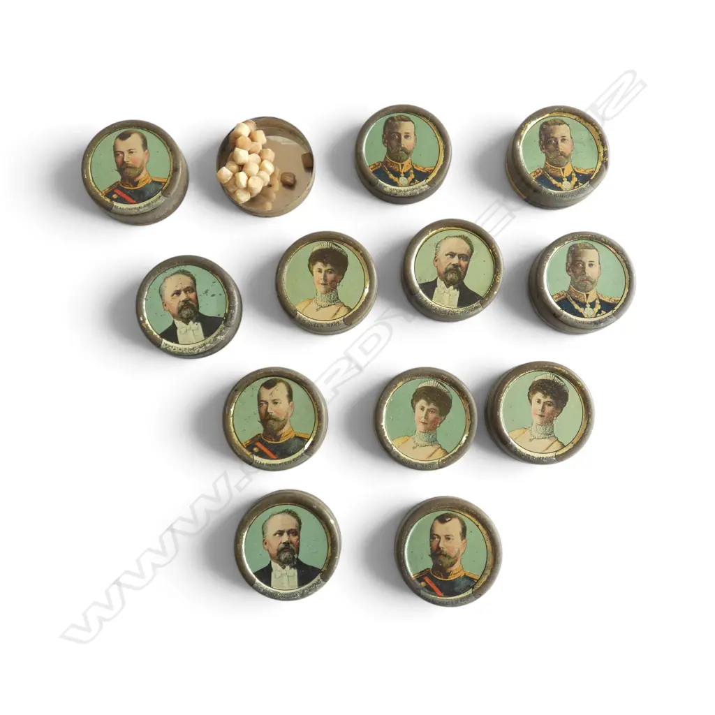 EARLY 20thC PASTILLE SWEET TINS 45mm dia Image 1++