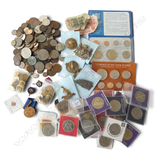 WORLD BANK NOTES & COINS, WAR BADGES ETC