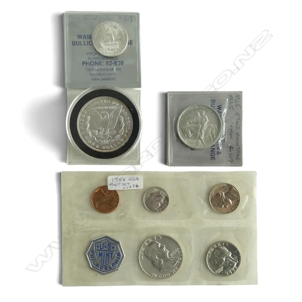 3 U.S.A. SILVER COINS + COIN SET  Image 1++
