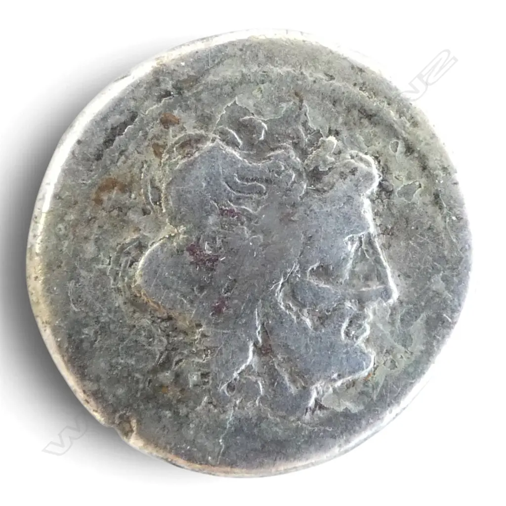 ROMAN REPUBLIC COIN FROM 211 B.C. SILVER VICTORIATUS OBVERSE HEAD OF JUPITER Image 1++