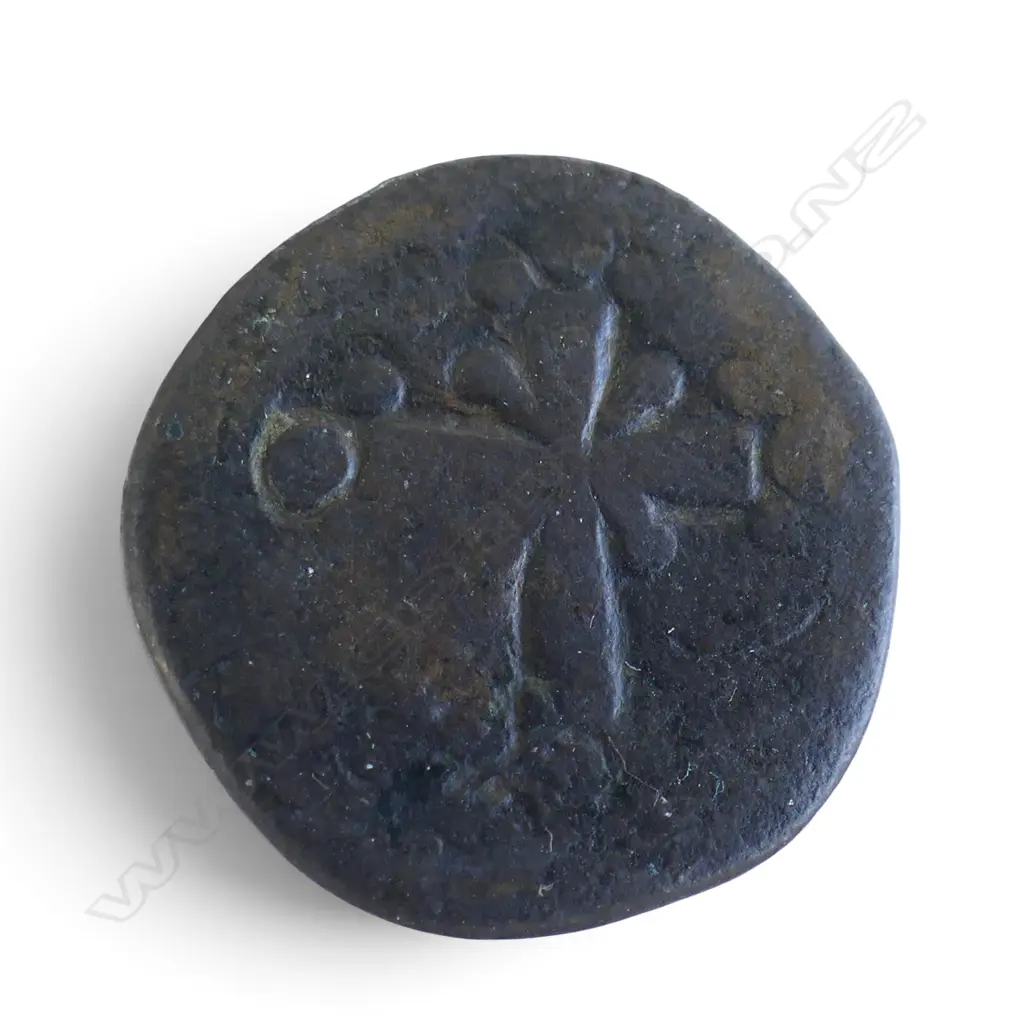 COIN BYZANTINE 1st CRUSADE FOLLIS 1078-1081 REIGN OF NICEPHORUS WITH ARABIC COUNTER STAMP Image 1++