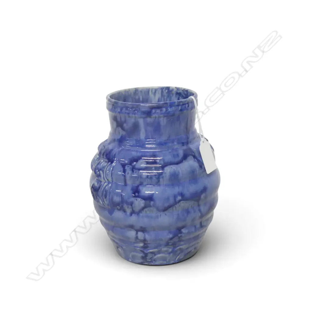 TEMUKA WARE VASE blue glaze H.180mm Image 1++