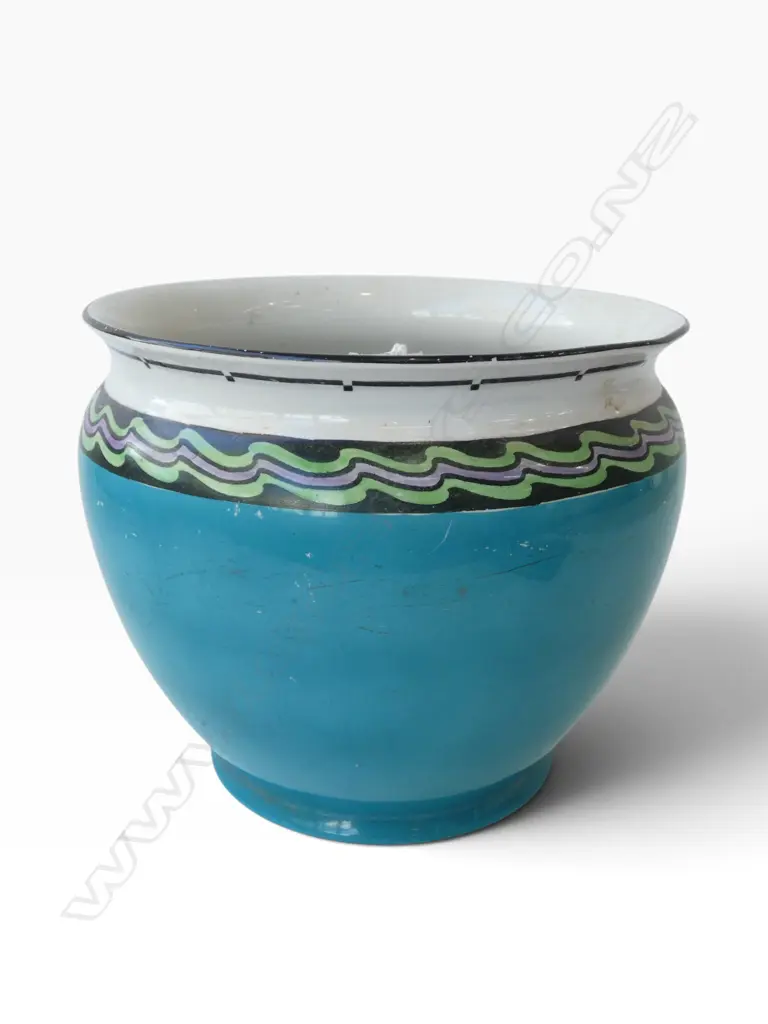 LARGE SHELLEY CHINA JARDINEER TOUQUOISE COLOURWAY H220MM Image 1++