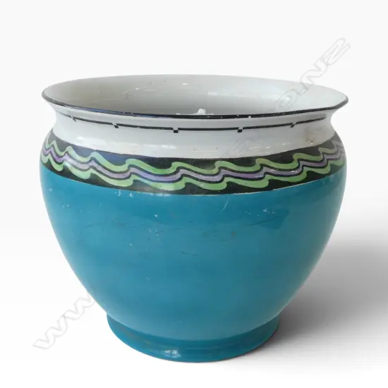 LARGE SHELLEY CHINA JARDINEER TOUQUOISE COLOURWAY H220MM