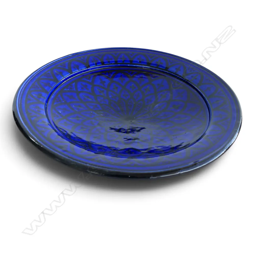 LARGE MOROCCAN PLATE TRADITIONAL HAND PAINTED MANDALA PATTERN  DIA 385MM Image 1++