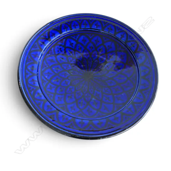 LARGE MOROCCAN PLATE TRADITIONAL HAND PAINTED MANDALA PATTERN  DIA 385MM