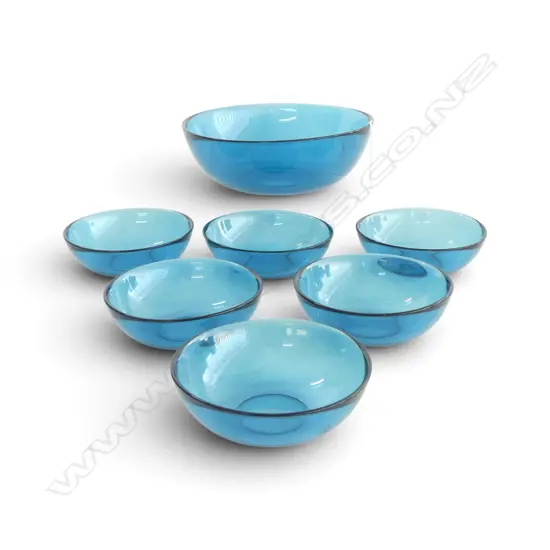 7PC SVEN PALMQUIST ORREFORS FUGA SERVING SET 203MM LARGE BOWL
