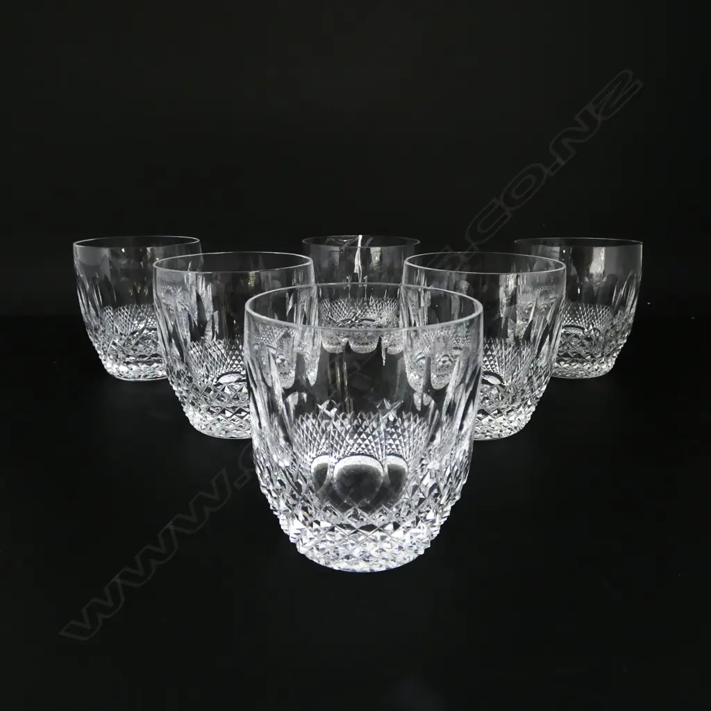 6 WATERFORD TUMBLERS, COLLEEN PATTERN H.85mm Image 1++
